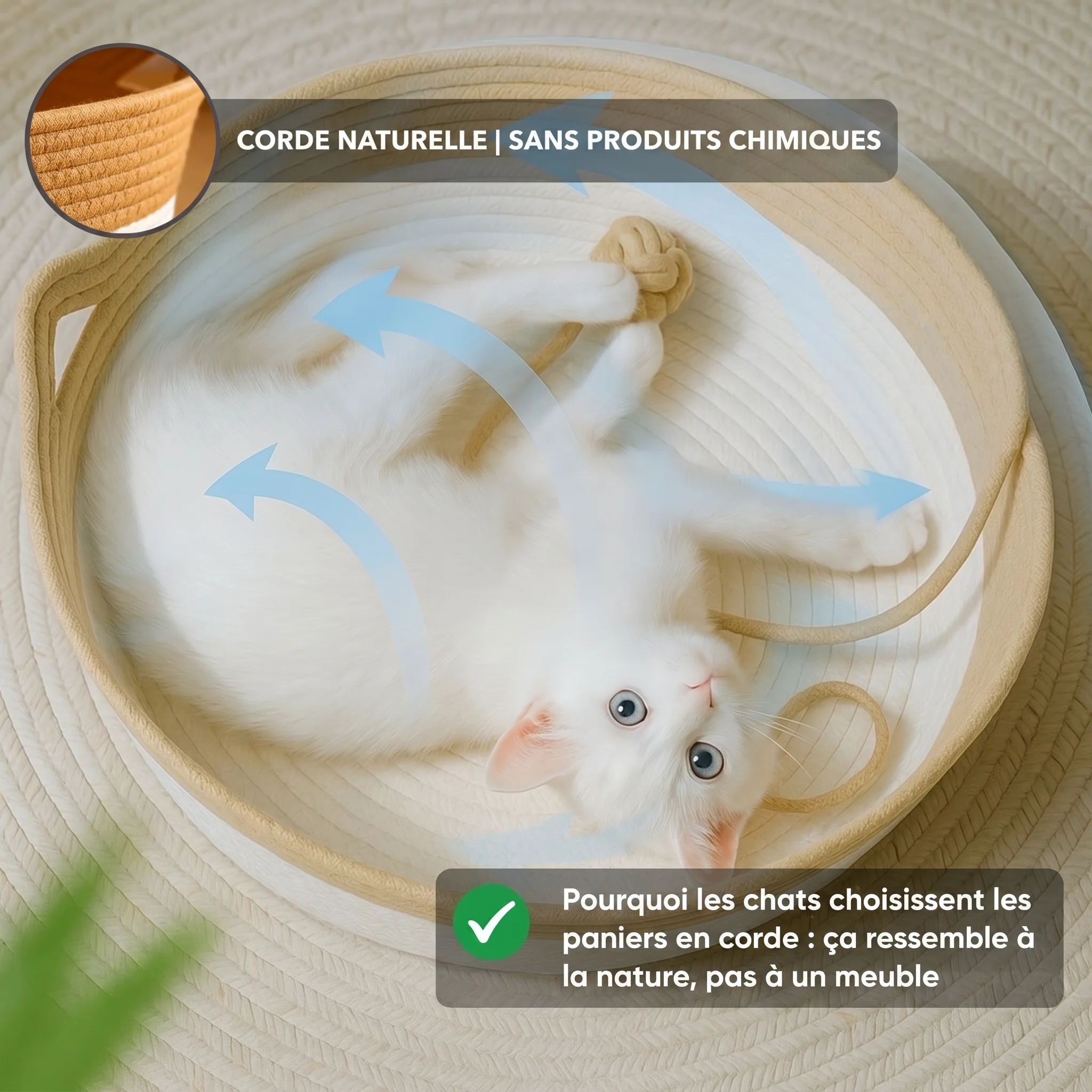 Corde naturelle, sans produits chimiques